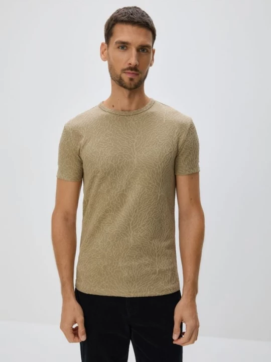Obrázek produktu Reserved - Strukturované tričko slim fit - béžová