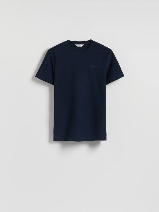 Obrázek produktu Reserved - Strukturované tričko slim fit - tmavomodrá