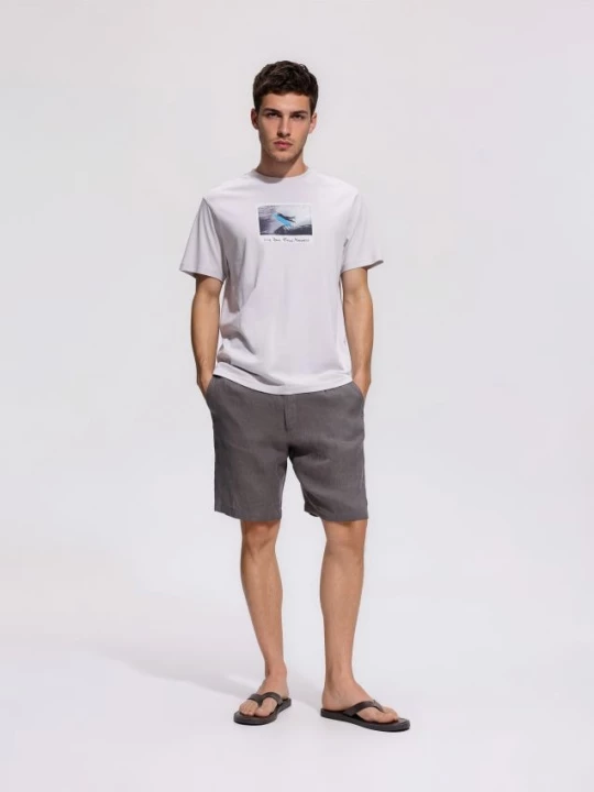 Obrázek produktu Reserved - Tričko comfort s potiskem - světle šedá