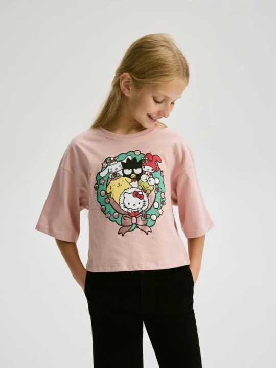 Obrázek produktu Reserved - Tričko Hello Kitty - pudrově růžová