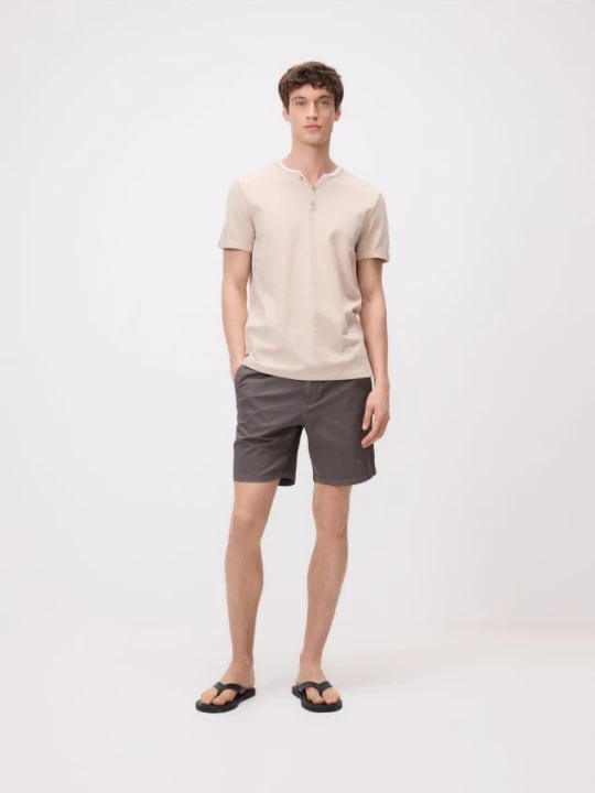 Obrázek produktu Reserved - Tričko henley slim fit - béžová