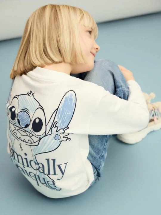 Obrázek produktu Reserved - Tričko s potiskem na zádech Lilo a Stitch - krémová