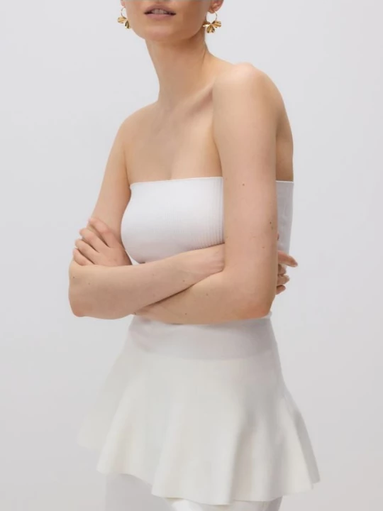 Obrázek produktu Reserved - Tričko s volánkem peplum - bílá