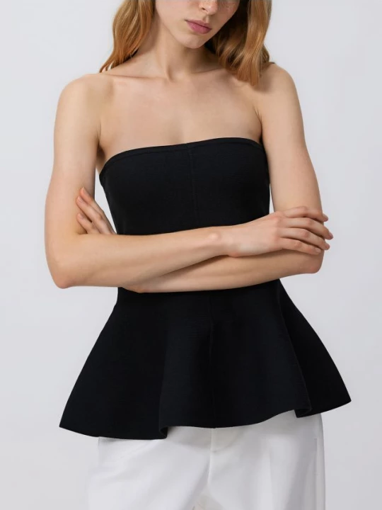 Obrázek produktu Reserved - Tričko s volánkem peplum - černý