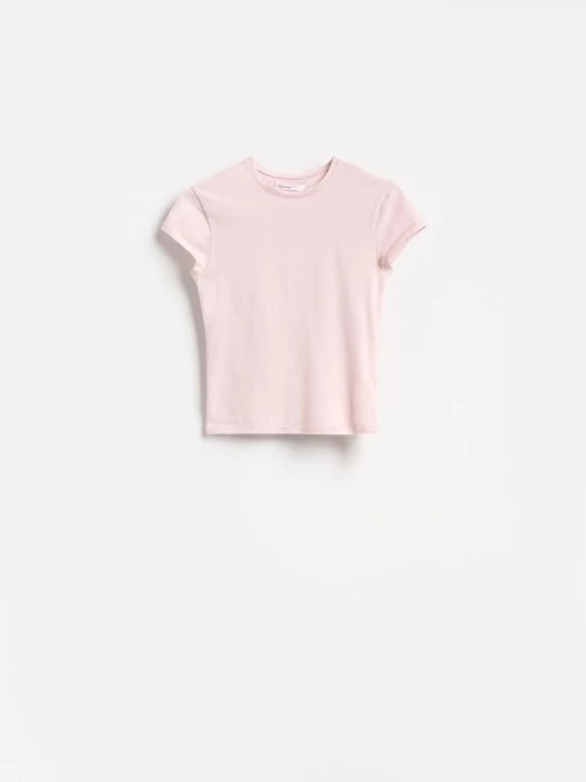 Obrázek produktu Reserved - Tričko slim fit - pastelově růžová