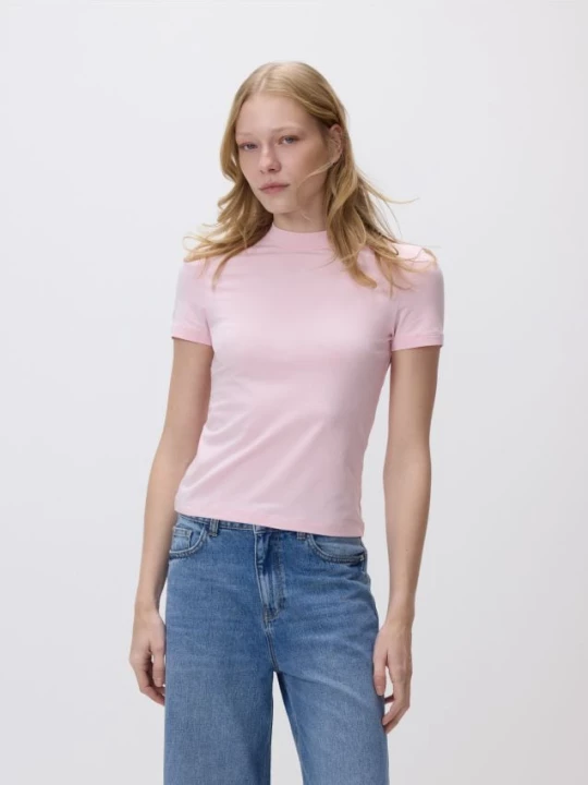 Obrázek produktu Reserved - Tričko slim fit - pastelově růžová