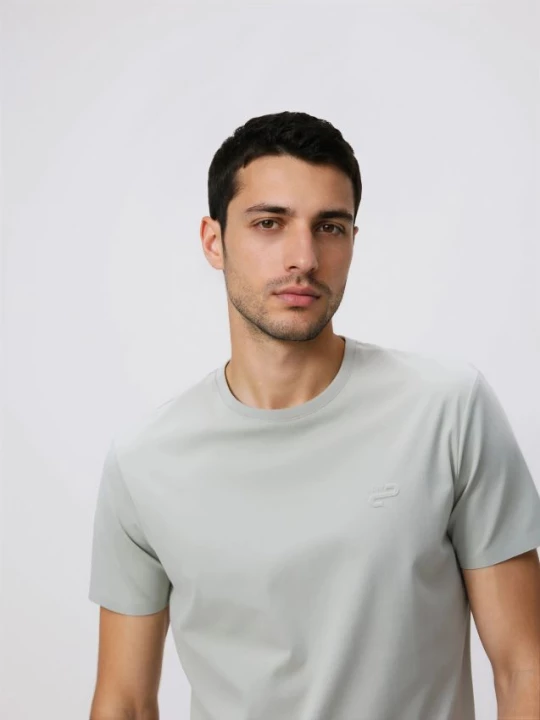 Obrázek produktu Reserved - Tričko slim fit s marcerovanou bavlnou - světle zelená