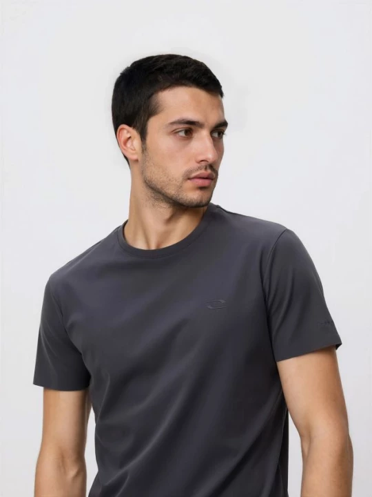 Obrázek produktu Reserved - Tričko slim fit s marcerovanou bavlnou - tmavě šedá