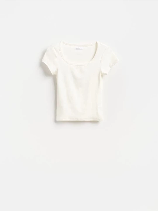 Obrázek produktu Reserved - Tričko slim fit s modalem - bílá