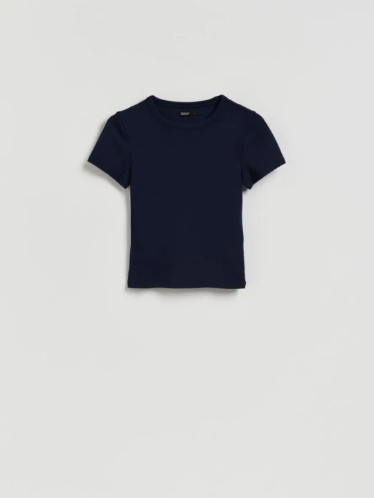 Obrázek produktu Reserved - Tričko slim fit s modalem - tmavomodrá