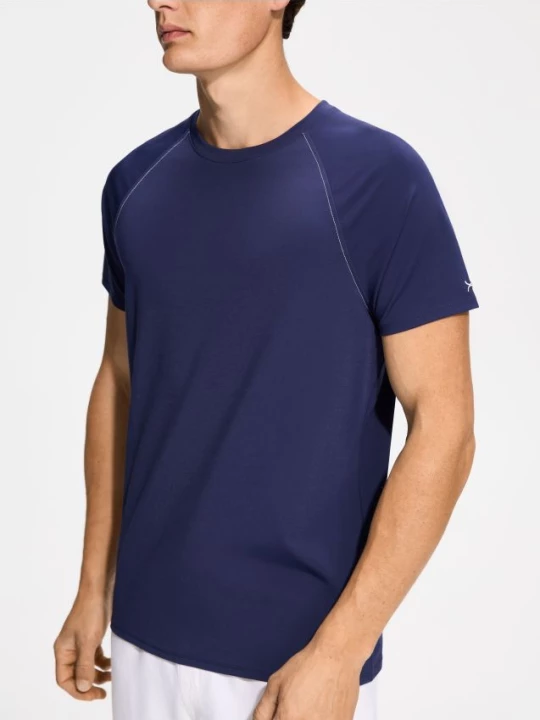 Obrázek produktu Reserved - Tričko slim fit s viskózou - tmavomodrá