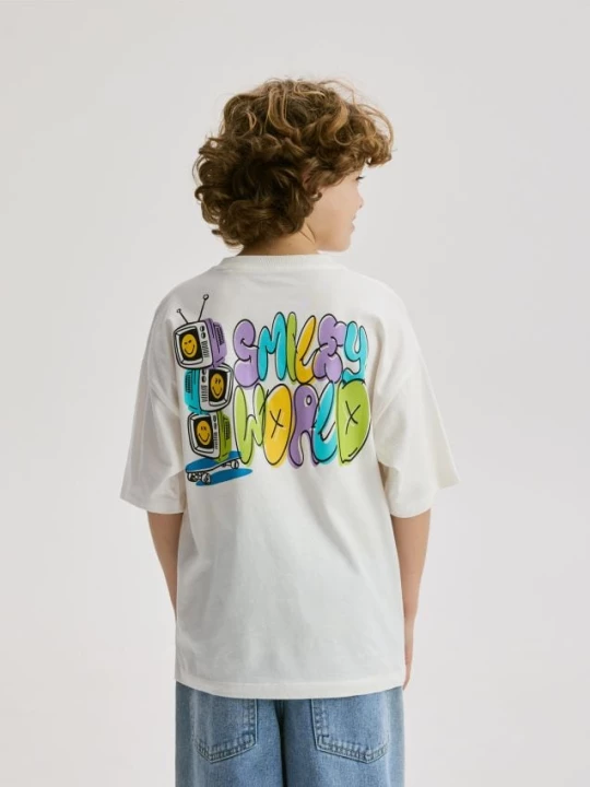 Obrázek produktu Reserved - Tričko SmileyWorld® - krémová