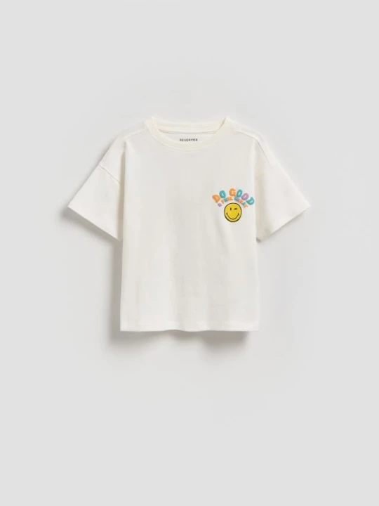 Obrázek produktu Reserved - Tričko SmileyWorld® - krémová