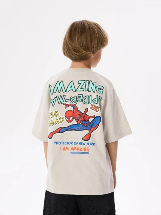Obrázek produktu Reserved - Tričko Spider-Man - světle šedá