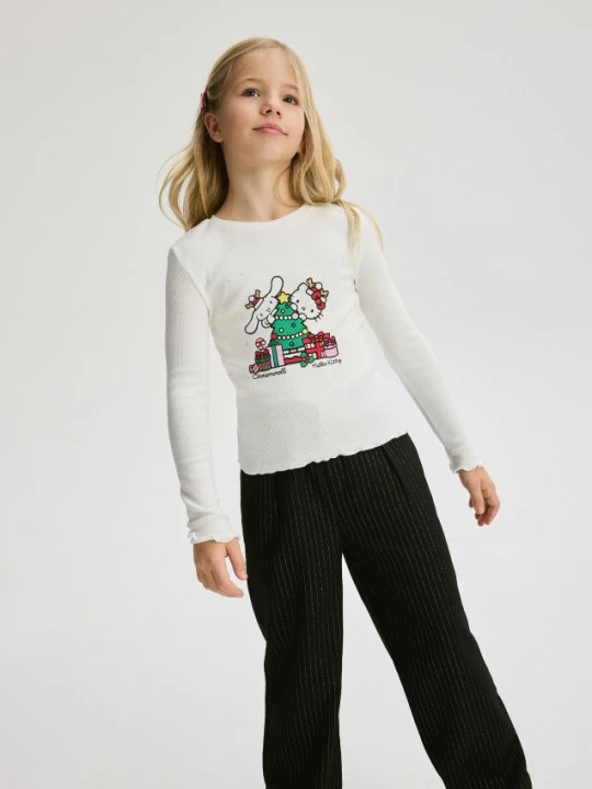 Obrázek produktu Reserved - Vánoční tričko Hello Kitty - krémová