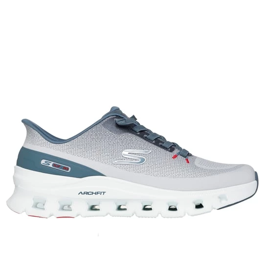 Obrázek produktu Skechers Muži Slip-ins: Arch Fit Glide-Step Pro Shoes v Světle Šedá/Modrý, Vegan, Pratelné v pračce