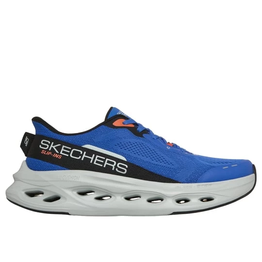 Obrázek produktu Skechers Muži Slip-ins: Max Cushioning Glide-Step - Advert Shoes v Modrý /Oranžový, Vegan, Pratelné v pračce