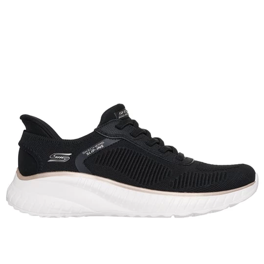 Obrázek produktu Skechers Ženy Slip-ins: BOBS Sport Squad Chaos Shoes v Cerná/Zlatá, Velikost Wide, Vegan, Pratelné v pračce