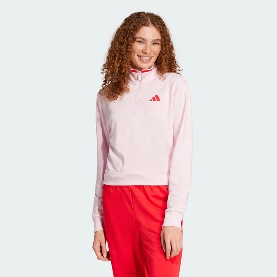 Obrázek produktu Sportovní bunda Essentials Color Pop French Terry Crop Quarter-Zip Adidas