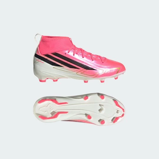 Obrázek produktu Středně vysoké dětské kopačky F50 HYPERFAST LEAGUE na pevný povrch Adidas růžová