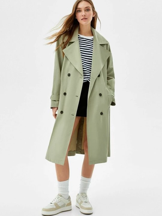 Obrázek produktu Trenčkot Bershka khaki