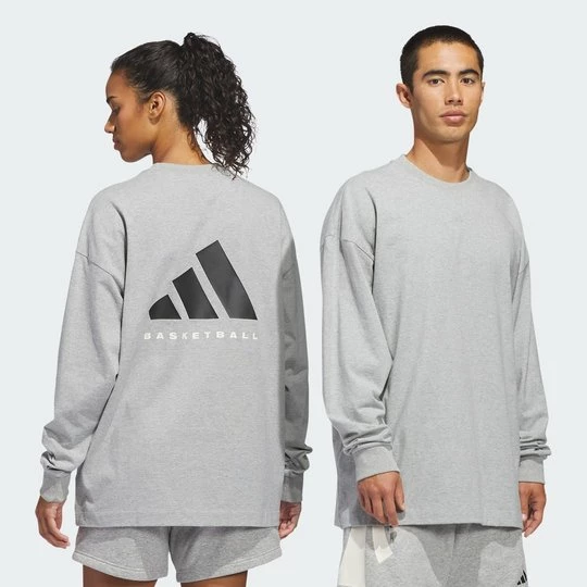 Obrázek produktu Tričko adidas Basketball Long Sleeve (unisex) Medium Grey Heather