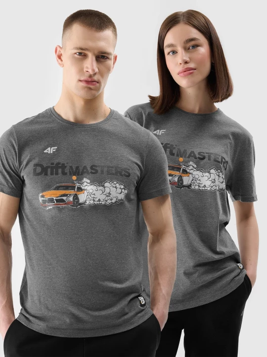 Obrázek produktu Tričko regular s potiskem unisex 4F x Drift Masters - šedé