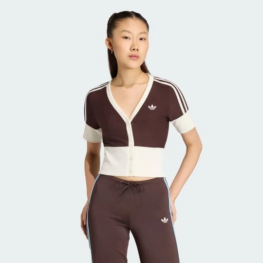 Obrázek produktu TRIČKO S VÝSTŘIHEM DO V A KNOFLÍKY Adidas Aurora Coffee