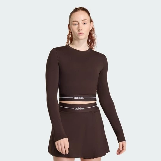 Obrázek produktu Tričko sHyperglam Cropped Long Sleeve Adidas Aurora Coffee