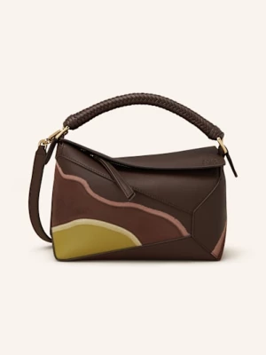 Obrázek produktu Loewe Kabelka Puzzle Edge Landscape Small tmavě hnědá / světle zelená / žlutá