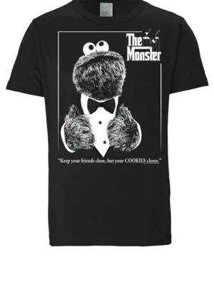 Obrázek produktu LOGOSHIRT Tričko 'Sesamstrasse - Krümelmonster Pate'  černá / bílá
