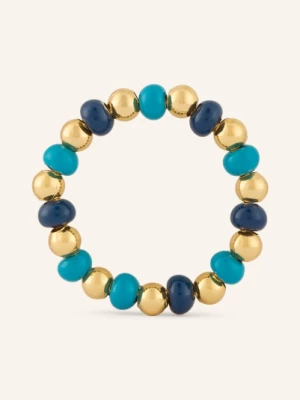Obrázek produktu Lulu Copenhagen Prsten Color Ball Beads zlatá / petrolejová / tmavě modrá