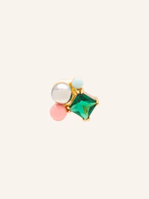 Obrázek produktu Lulu Copenhagen Puzetové Náušnice Bouquet Green Bling zlatá
