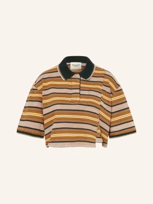 Obrázek produktu Marant Étoile Jerseyové Polo Tričko Isalyne béžová / tmavě hnědá / hnědá