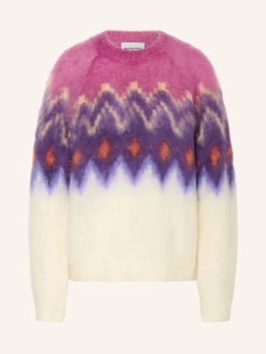 Obrázek produktu Marant Étoile Oversized Svetr Ambre S Mohérem fuchsiová / fialová / bílá