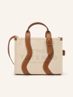Obrázek produktu Marc Jacobs Shopper The Medum Canvas Tote Wavy Stripes Leather béžová / zlatá / hnědá