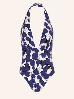 Obrázek produktu Maryan Mehlhorn Plavky Se Zavazováním Za Krkem Blue Leaves modrá / krémová / černá