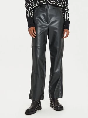 Obrázek produktu Max Mara Leisure Kalhoty z imitace kůže Struzzo 2426786098 Černá Straight Fit