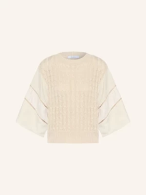 Obrázek produktu Max Mara Lněný Svetr Scatola Z Kombinace Materiálů S 3/4 Rukávy béžová