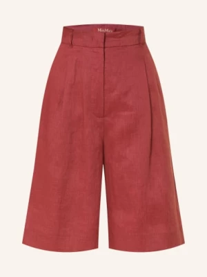 Obrázek produktu Max Mara Studio Lněné Šortky Caravan tmavě červená