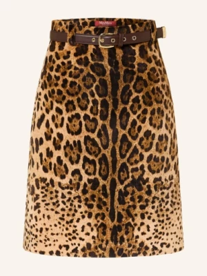 Obrázek produktu Max Mara Studio Sametová Sukně Falange světle hnědá / tmavě hnědá / hnědá
