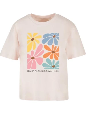 Obrázek produktu Merchcode Tričko 'Happiness Blooms Here'  oranžová / růžová / světle růžová / černá