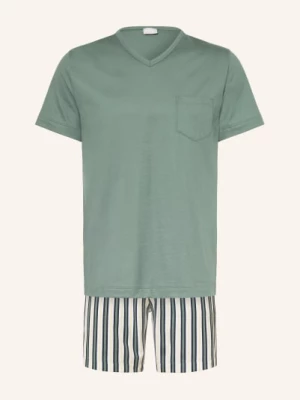 Obrázek produktu Mey Pyžamo Shorty Ze Série Palm Stripes zelená / žlutá / bílá