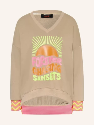 Obrázek produktu Miss Goodlife Mikina Oversize světle hnědá / neonově růžová / neonově oranžová
