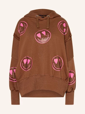 Obrázek produktu Miss Goodlife Oversized Mikina S Kapucí S Ozdobnými Kamínky hnědá