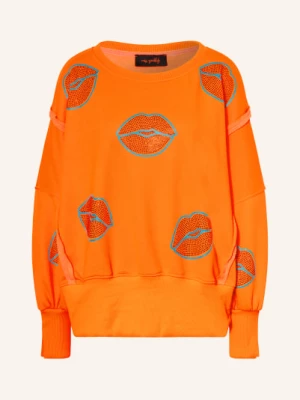 Obrázek produktu Miss Goodlife Oversized Mikina S Ozdobnými Kamínky neonově oranžová / šedá