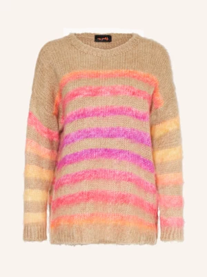 Obrázek produktu Miss Goodlife Oversized Svetr S Alpakou světle hnědá / fialová / růžová