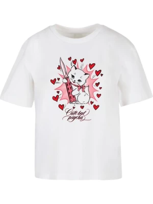 Obrázek produktu Miss Tee Tričko 'Psycho Kitty'  pink / červená / bílá
