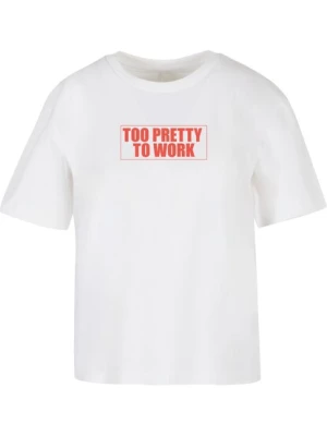 Obrázek produktu Miss Tee Tričko 'Too Pretty To Work'  červená / bílá