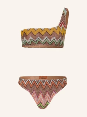 Obrázek produktu Missoni Bikiny S Jedním Ramínkem A Třpytivou Přízí hnědá / tmavě žlutá / mátová